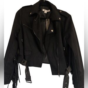 Rhinestone fringe jacket